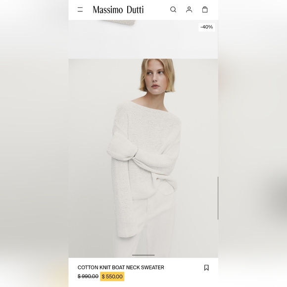 Massimo Dutti Knit Boat Neck Sweater - Picture 3 of 12